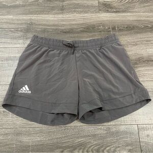 Adidas Gray Athletic Shorts with Elastic Waistband Size Large